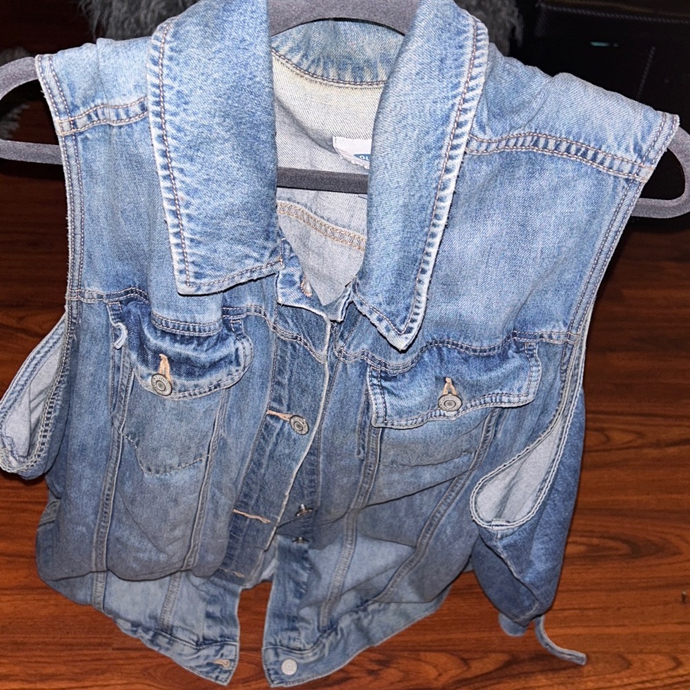 Old Navy Medium Wash Blue Denim Vest sz 4x - Picture 16 of 16